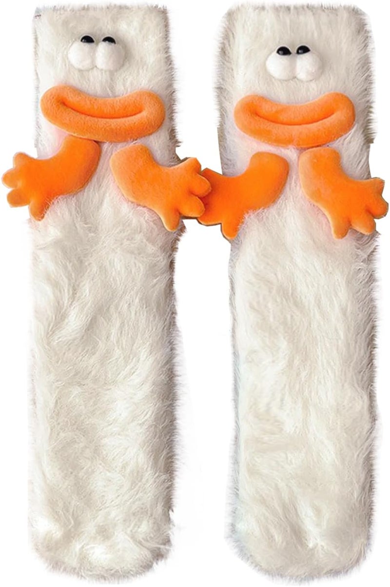 TFTSR Crazy Funny Fuzzy Silly Socks for Kids Women,Girls Fluffy Slipper Novelty Fun Socks,Boy Men Cute Cozy Soft Animal Socks - Image 1